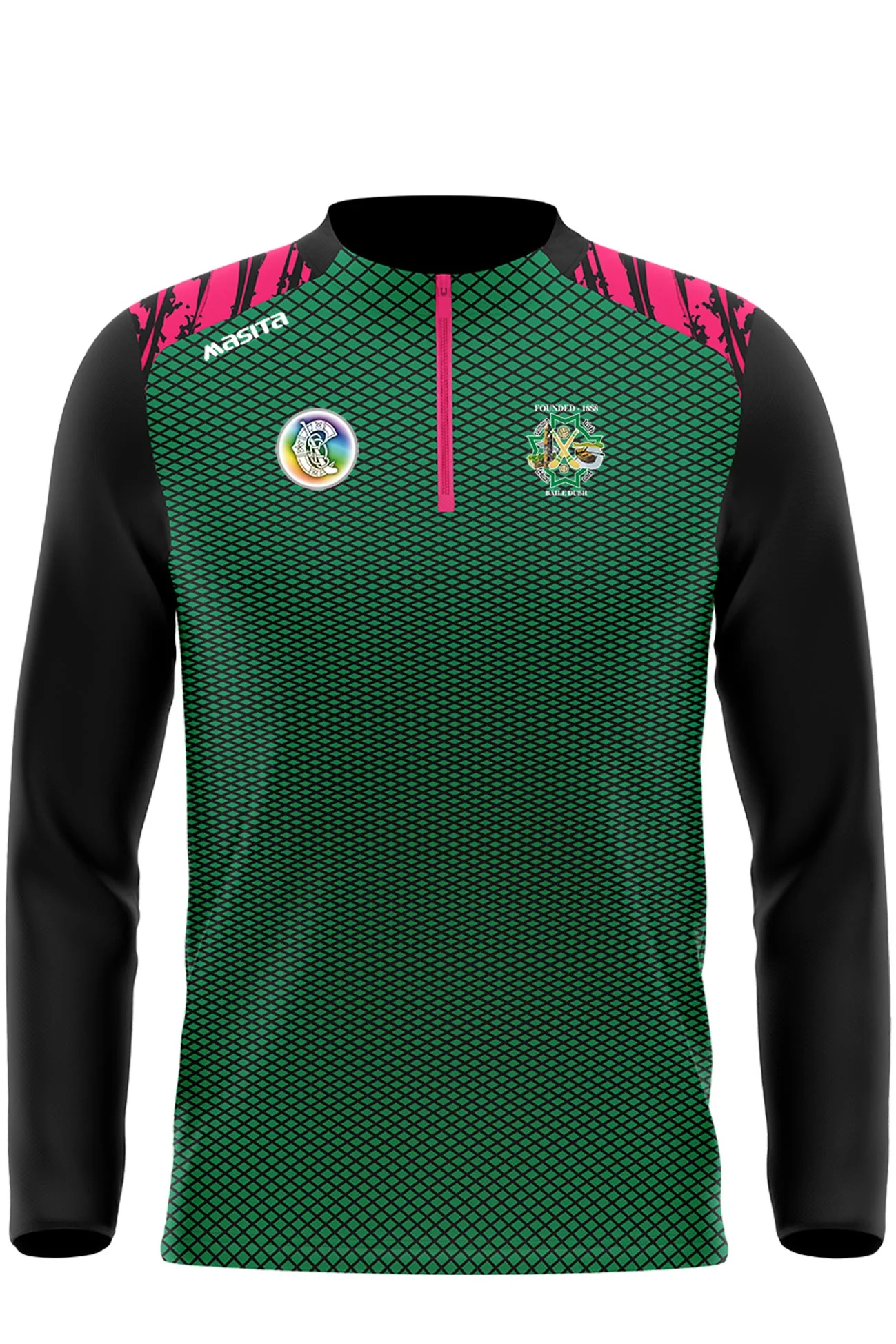 Ballyduff Camogie Pink Drury Style Quarter Zip Adults