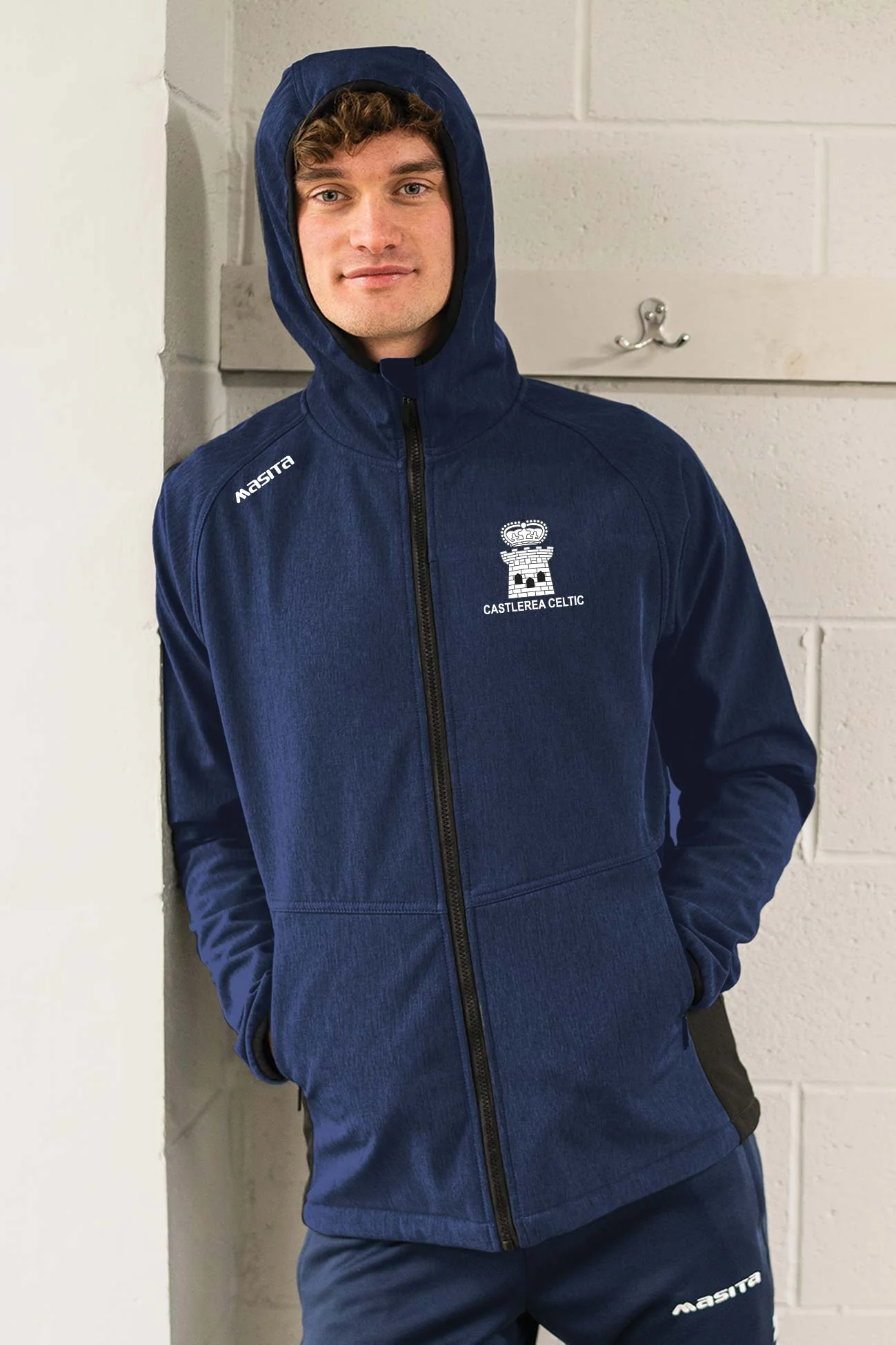 Castlerea Celtic FC  Navy Softshell Hoodie Jacket Adult