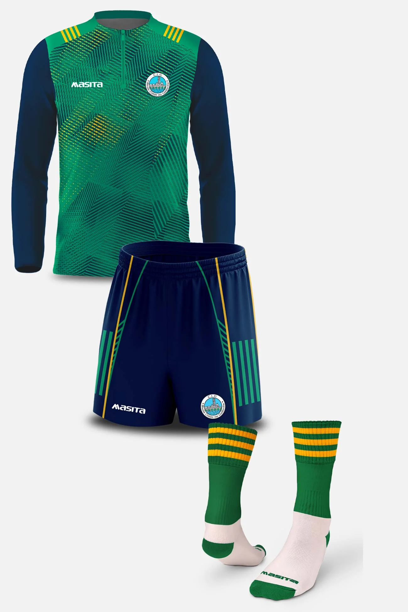 Claregalway Pop Up Shop Navy Shorts, Half Zip & Sock Pack - Image 2