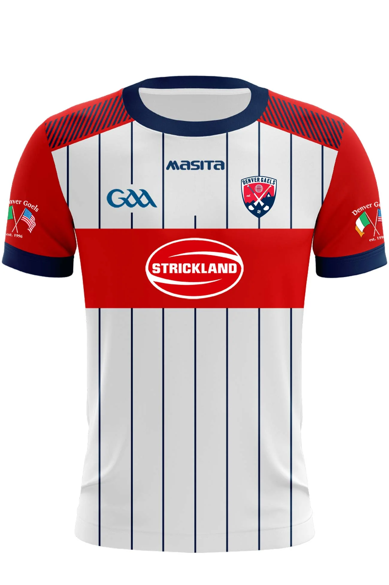 Denver Gaels White GAA Replica Jersey Regular Fit Adult