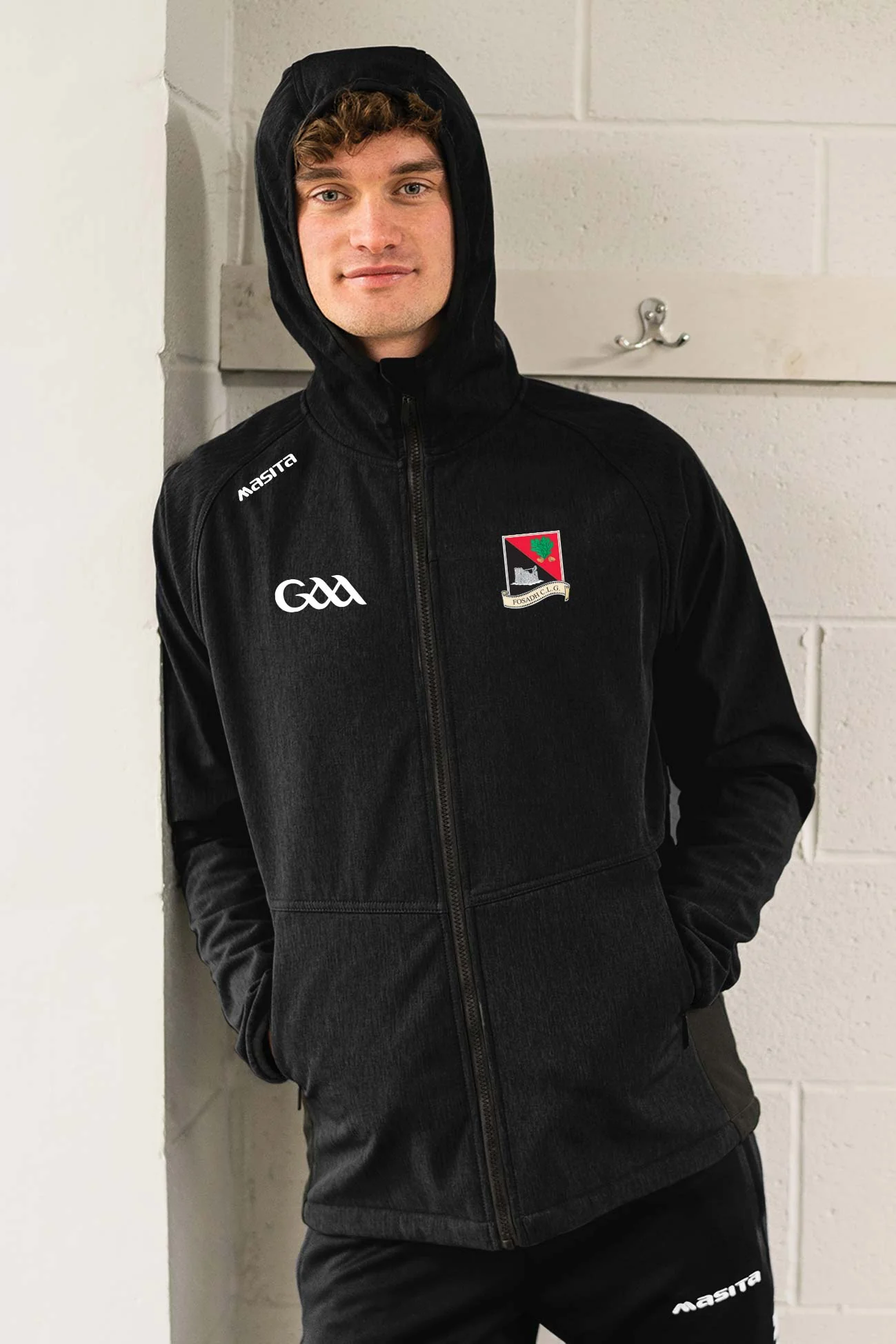 Fossa GAA Black Softshell Hoodie Jacket Kids & Adults