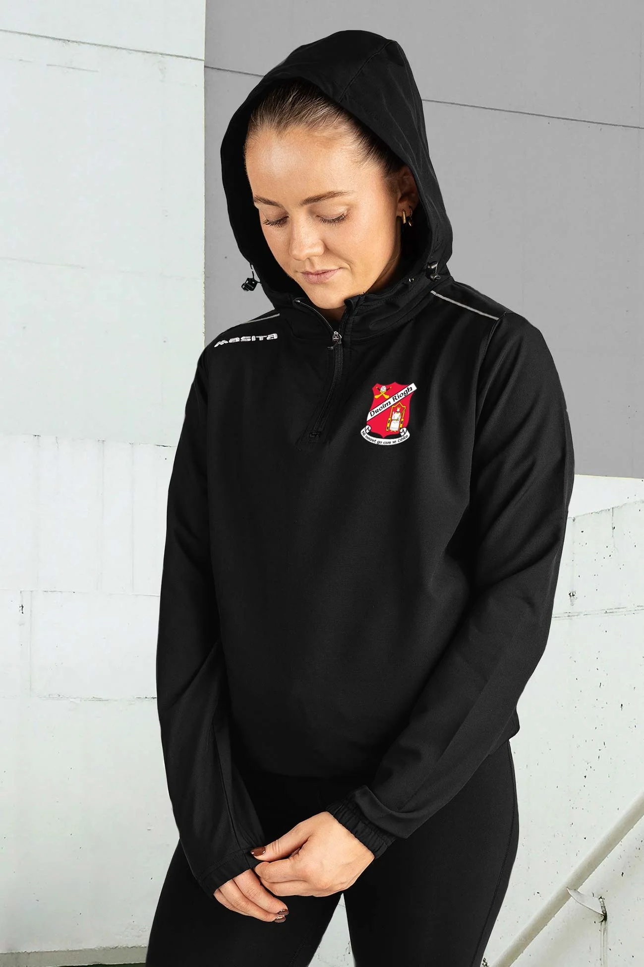 Drumree GAA Black/White Vermont Pullover Hoodie Adult - Image 2