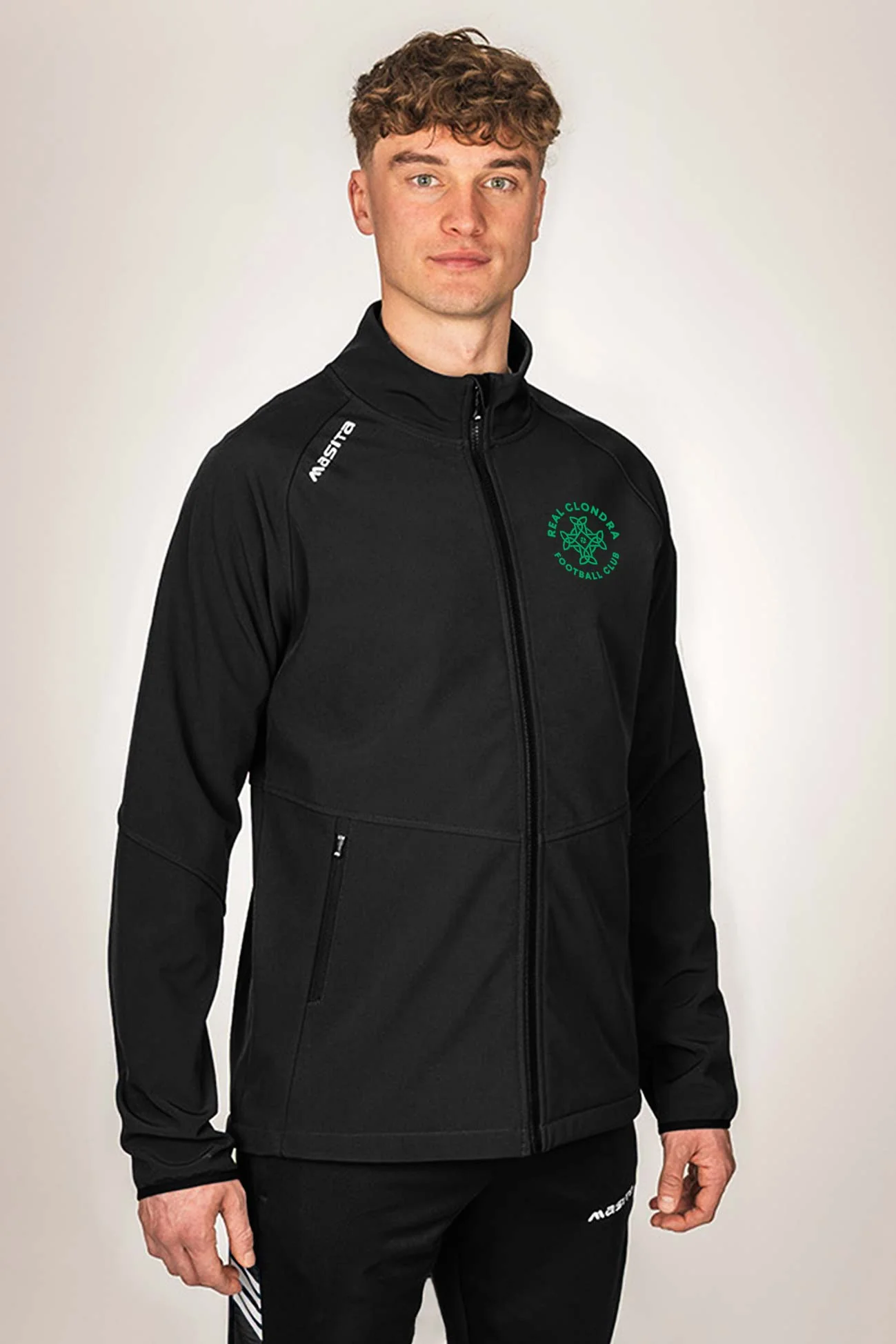 Real Clondra F.C Black Softshell Jacket Kids & Adults