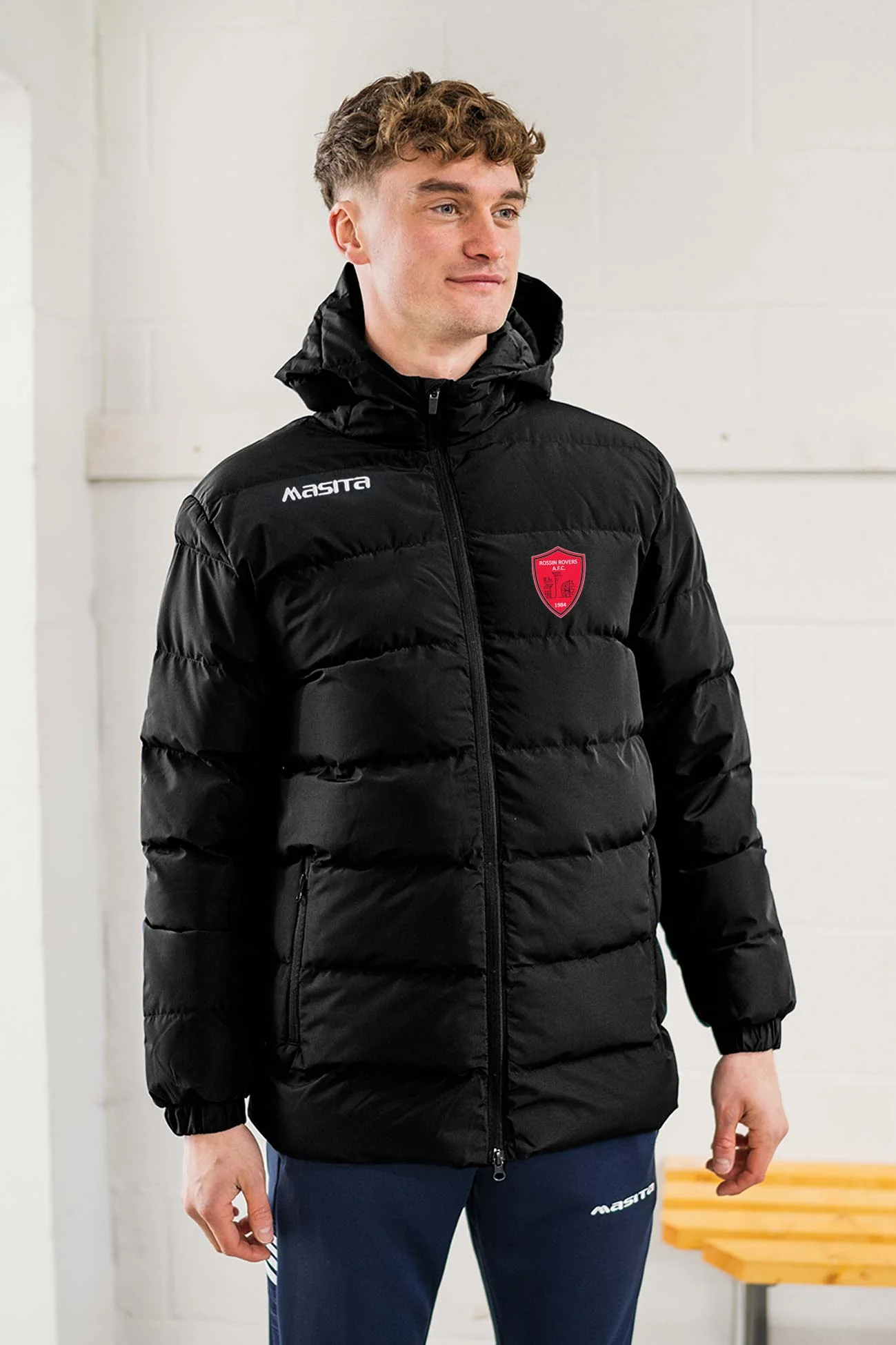 Rossin Rovers AFC Black Nepal Winter Jacket Adult