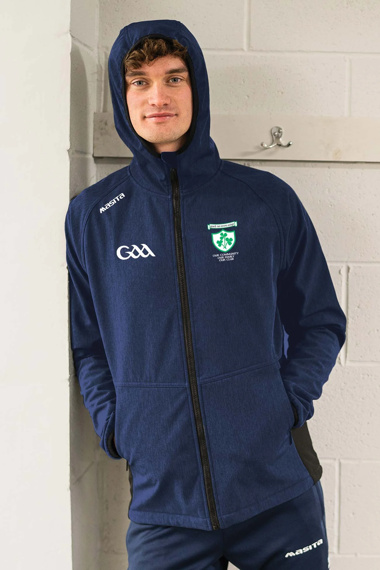 Shamrock Gaels Navy Softshell Hoodie Jacket Kids & Adults