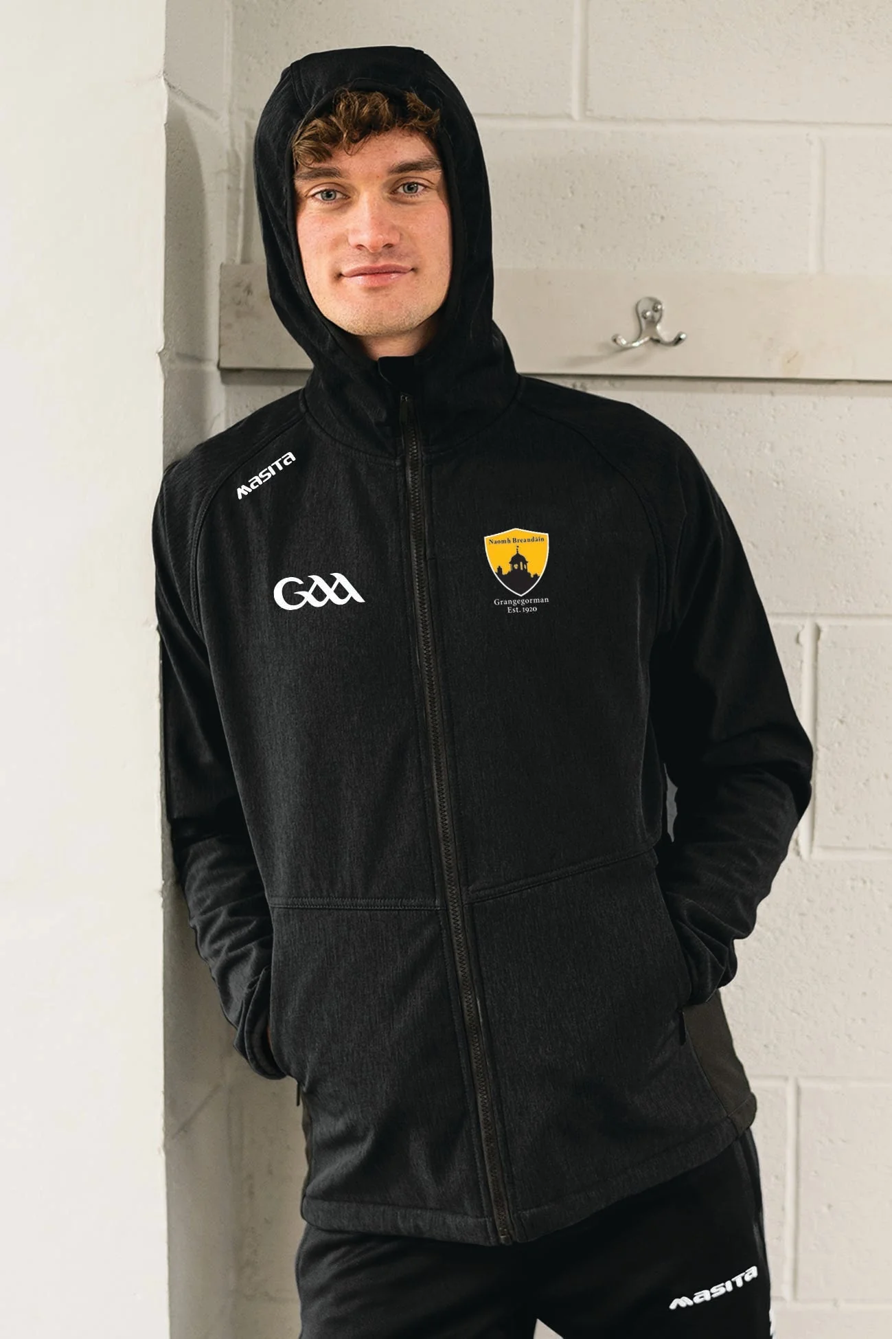 St Brendans GAA Grangegorman Black Softshell Hoodie Jacket Kids & Adults