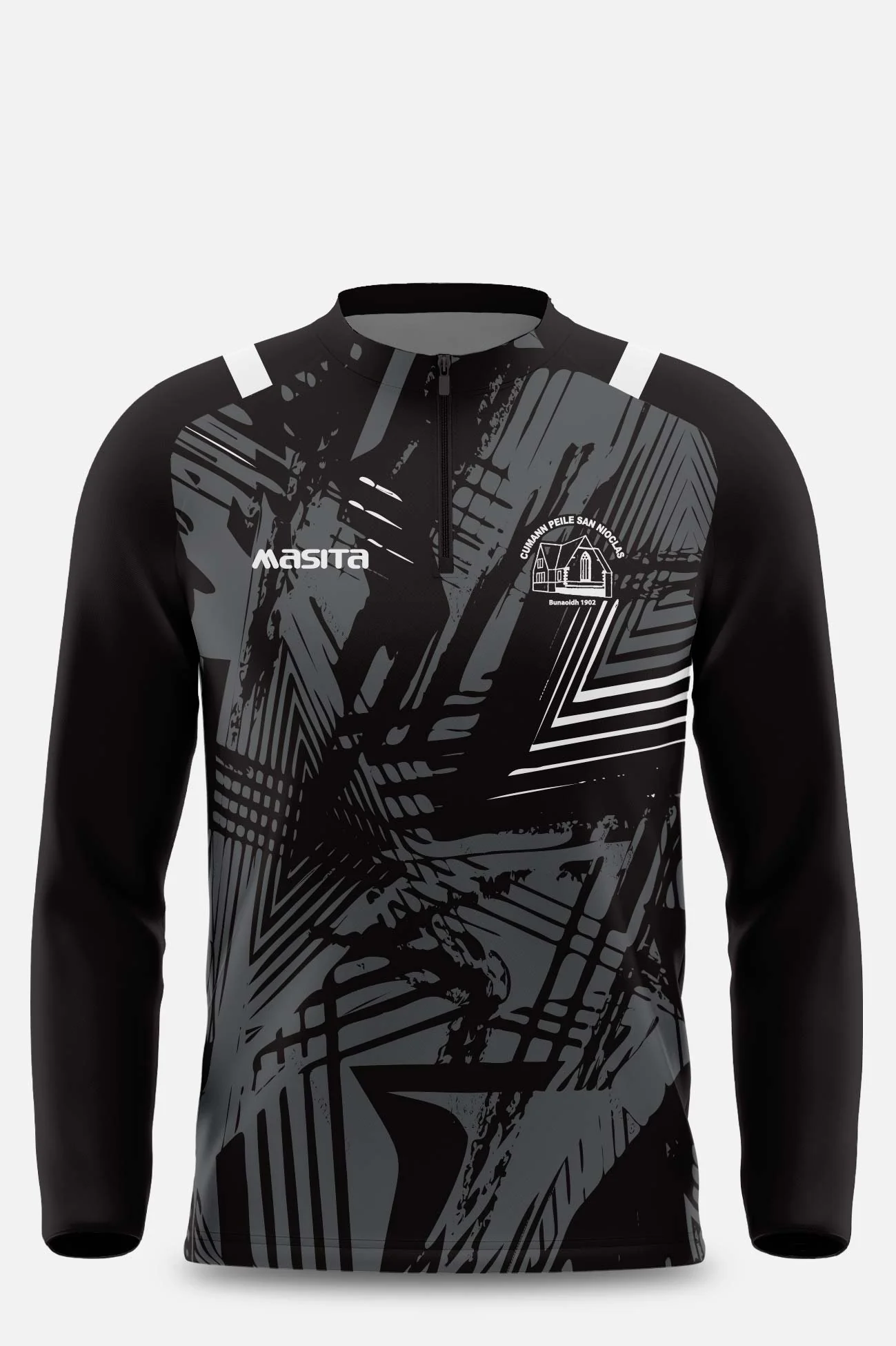 St Nicks Black Half Zip Kids & Adults