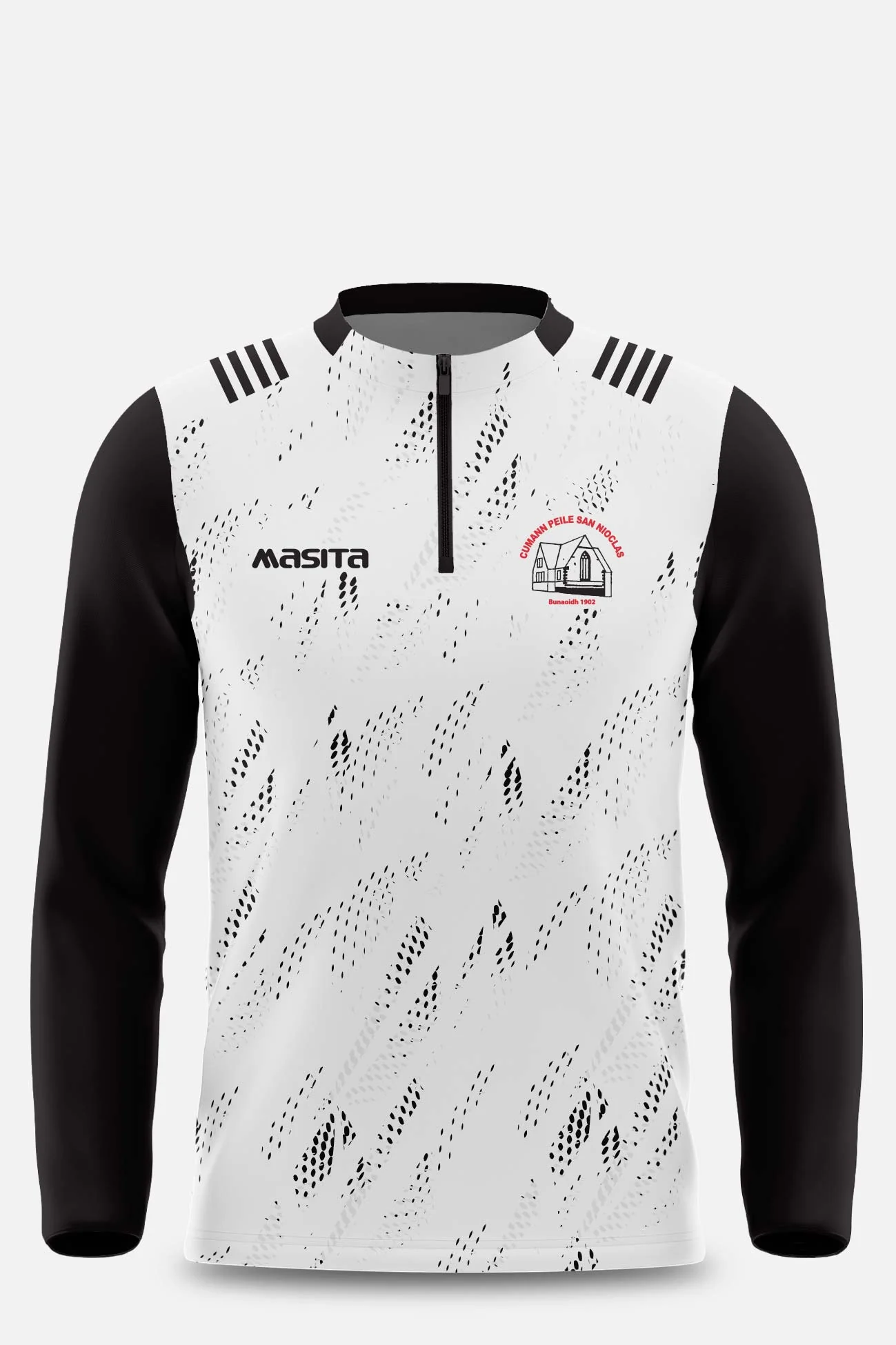 St Nicks White Half Zip Kids & Adults