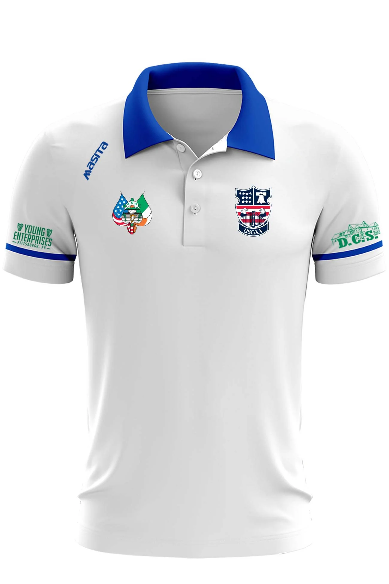 USGAA County White Polo Shirt Regular Fit Adult