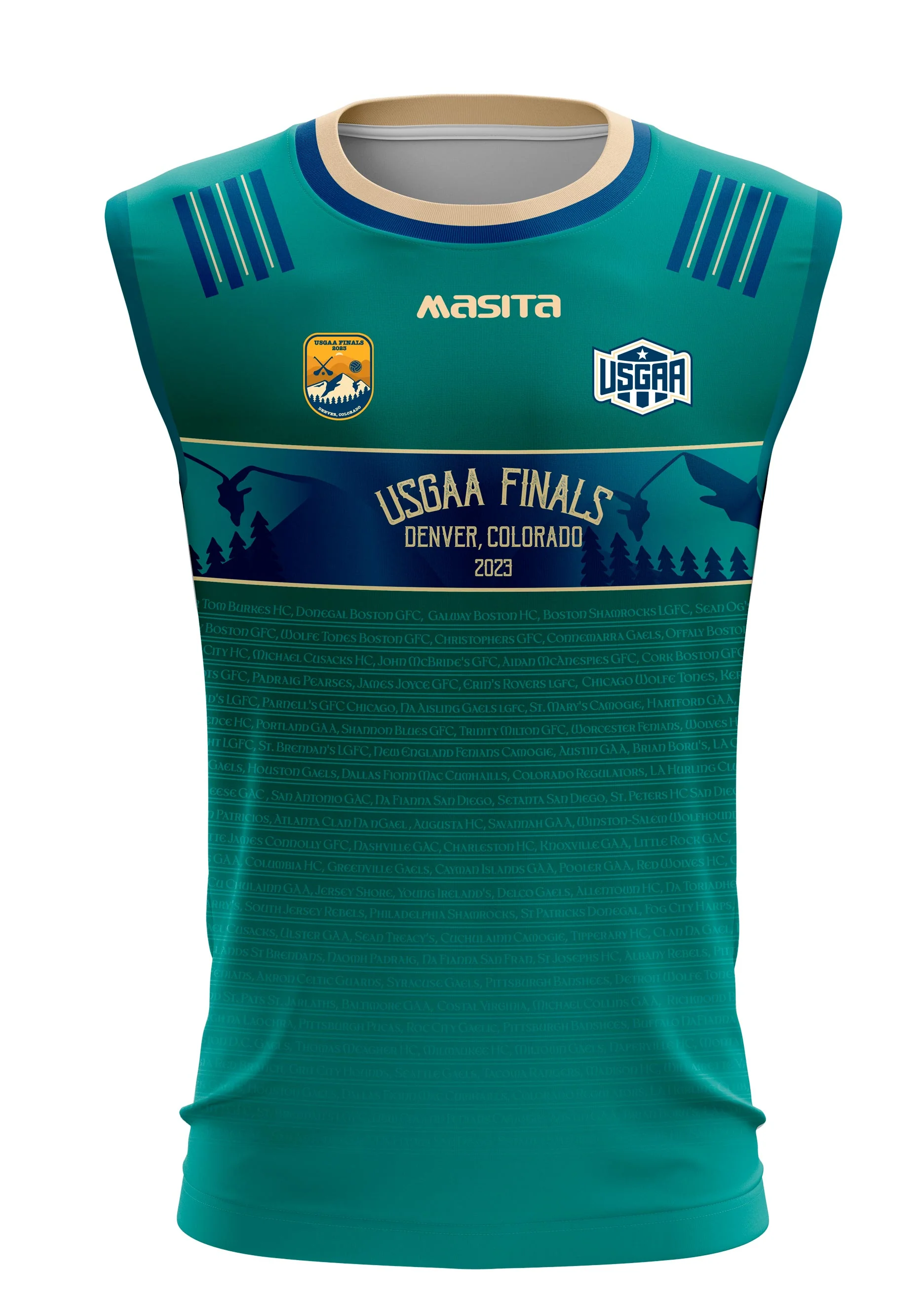 USGAA Denver23 Green Sleeveless Shirt Player Fit Adult