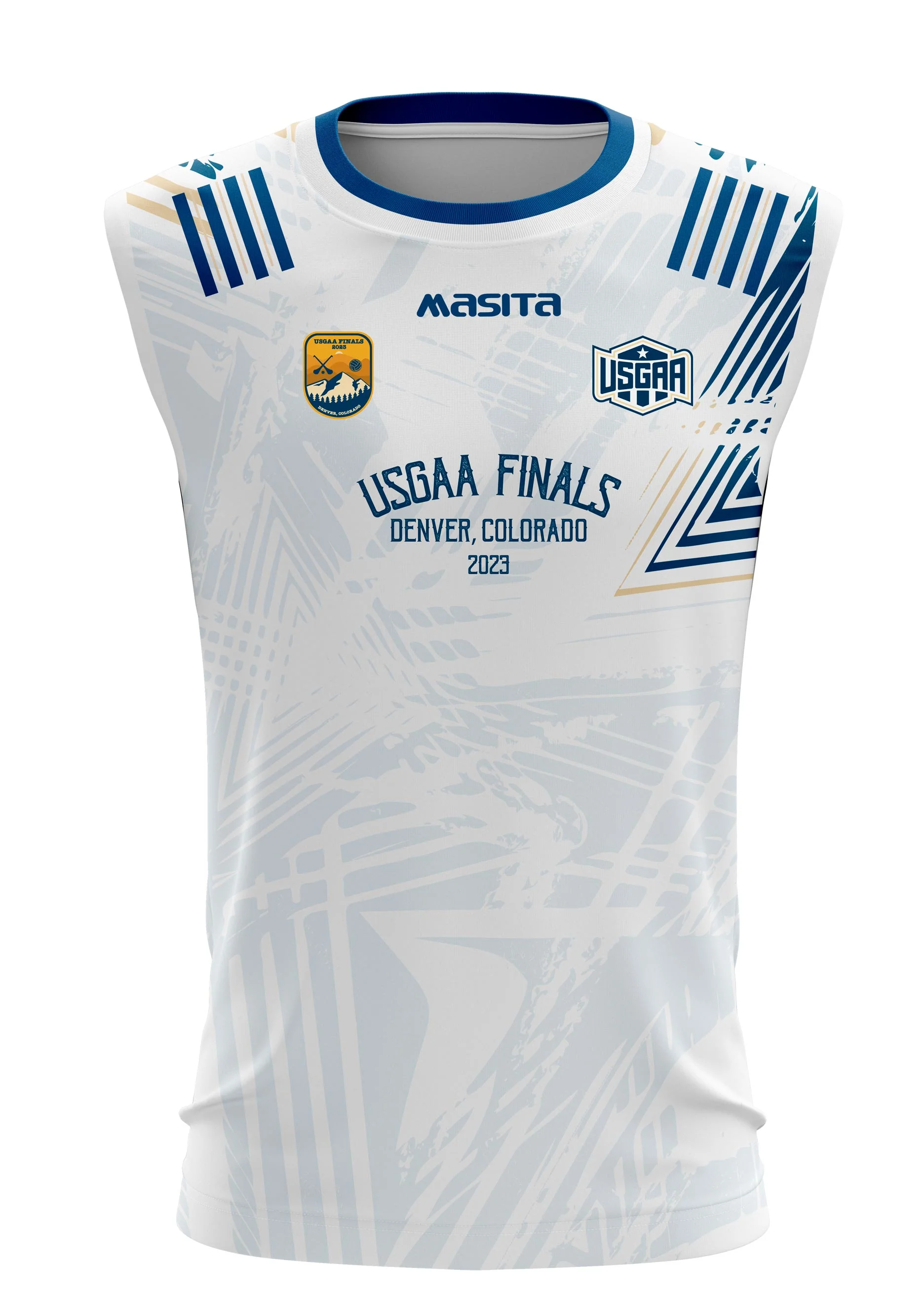 USGAA Denver23 White Sleeveless Shirt Regular Fit Adult